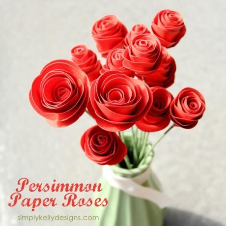 „Pasidaryk pats“ persimonų popierinės gėlės