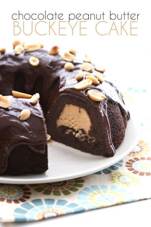 Chocolade pindakaas buckeye cake 2