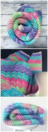 Texturovaná chevronová deka