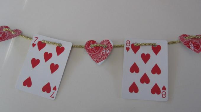 Hrací karta věnec na Valentýna
