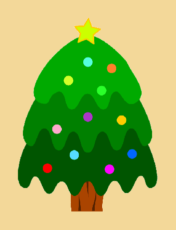 Kaunistatud jõulupuu erinevates rohelistes toonides