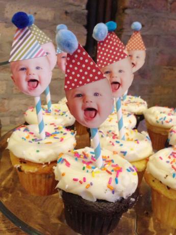 Happy baby party hat toppers