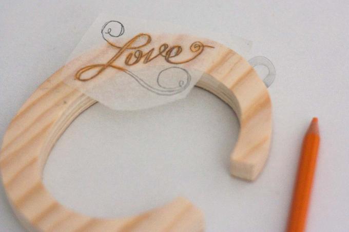 DIY प्रेम पत्र लकड़ी का चिन्ह हस्तलिखित स्थानांतरण