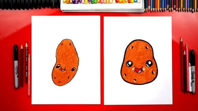 Как нарисовать забавную картошку