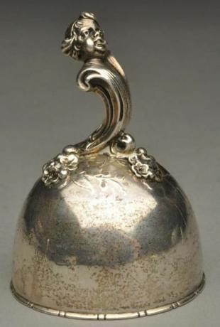 Keramični namizni zvon iz gorhamskega srebra