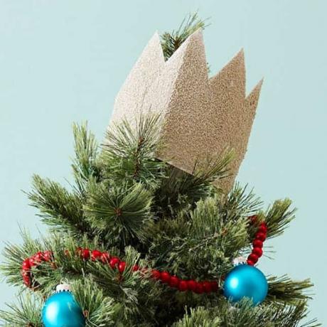 DIY glitter crown tree topper