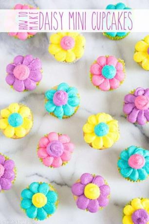 Decoração de mini cupcakes Daisy