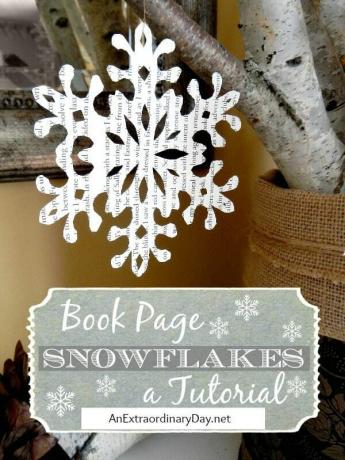 Płatki śniegu na stronie książki