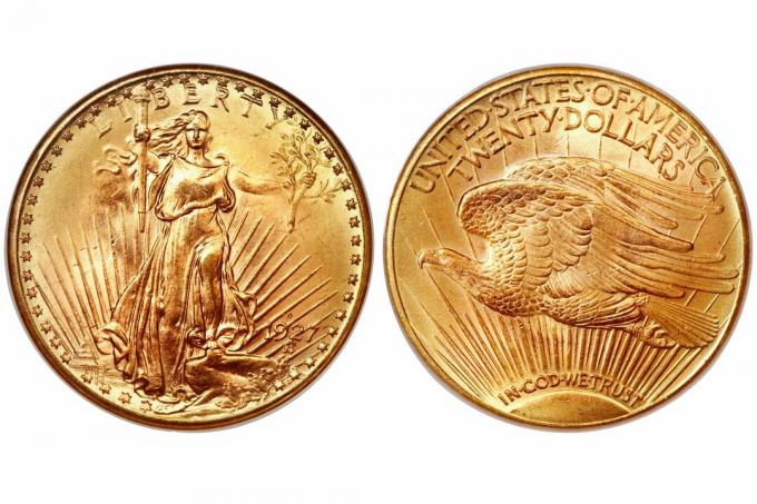 1927-D Saint-Gaudens 20 USD auksinis dvigubas erelis