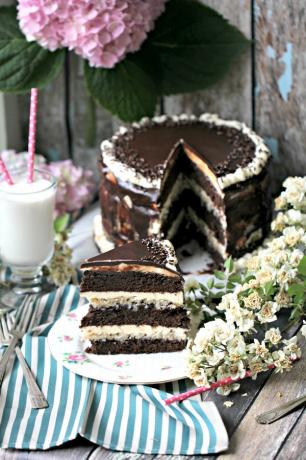 Chocolade brownie laag cake