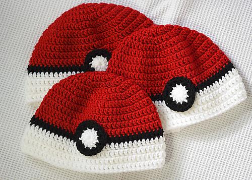 Pokeball ქუდი crochet წვრილმანი