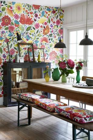 Wallpaper cerah bunga multi warna