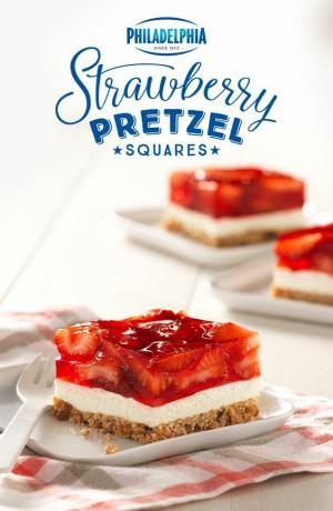 Rezept für Erdbeer-Brezel-Quadrate