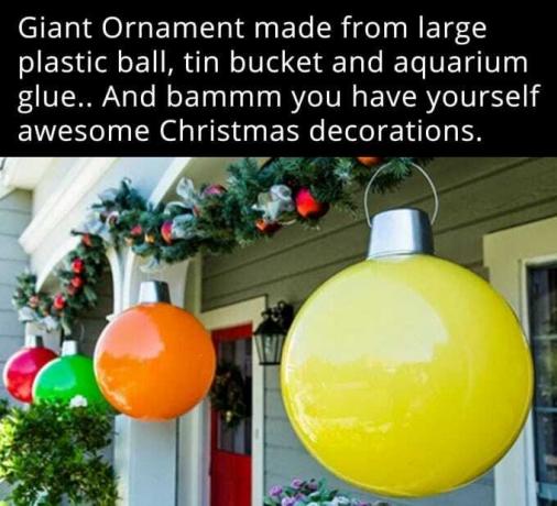 Divovski božićni ukrasi od plastičnih kuglica
