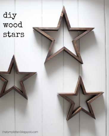 DIY dřevěné rámové hvězdy