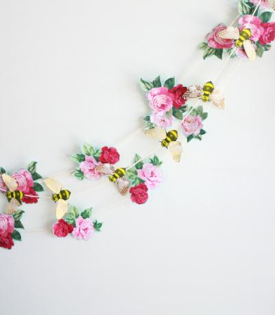 24 ghirlande de albine cu flori de hârtie