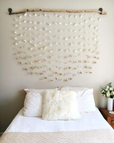 DIY magamistoa kujunduse ideed - peatoe seinale riputamine