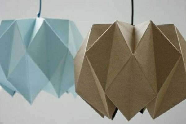 Ruskeat ja siniset origamivarjostimet