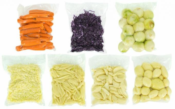 Een foto van vacuüm verpakte groenten