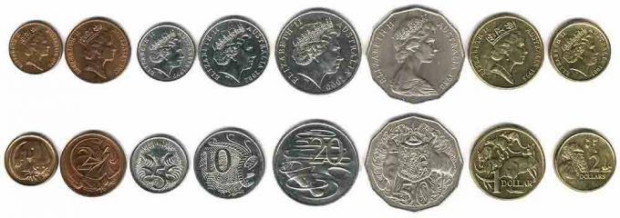 เหรียญเหล่านี้กำลังหมุนเวียนอยู่ในออสเตรเลียเป็นเงิน
