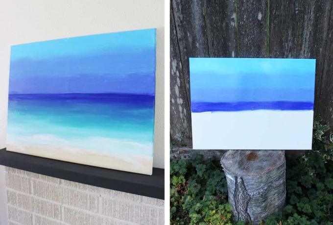 DIY pinturas em tela DIY ocean painting