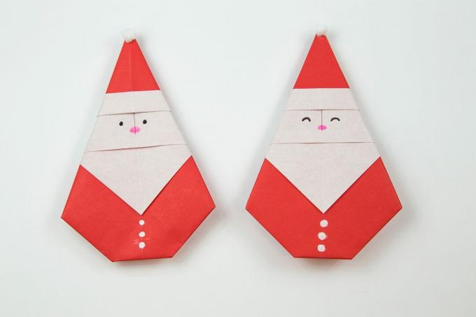 Kaks origami jõuluvana