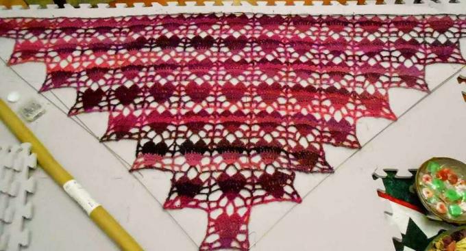 크로 셰 뜨개질 하트 숄 무료 패턴