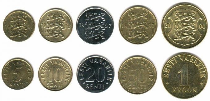 Dessa mynt cirkulerar för närvarande i Estland som pengar.