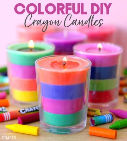 Farebné pastelkové sviečky pre domácich majstrov