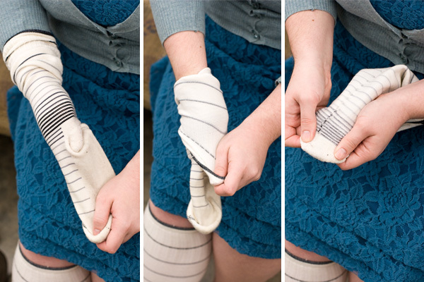 Как сделать снеговики из носка вывернутым наизнанку