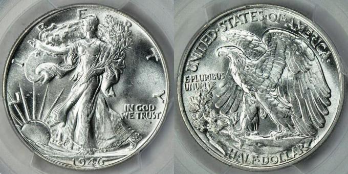 „Walking Liberty“ pusės dolerio monetų kalykla-63 (MS63)