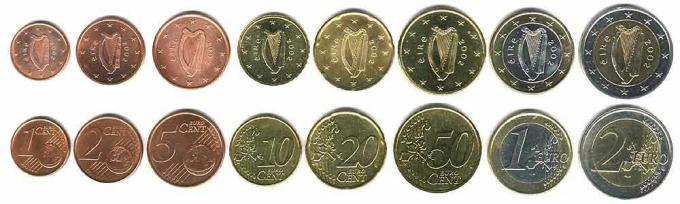 Эти монеты в настоящее время находятся в обращении в Ирландии как деньги.
