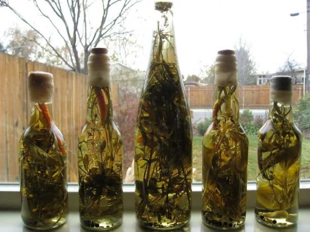 Трав’яний оцет у пляшках