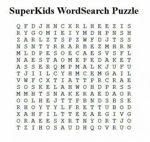 Screenshot puzzle pro hledání slov SuperKids