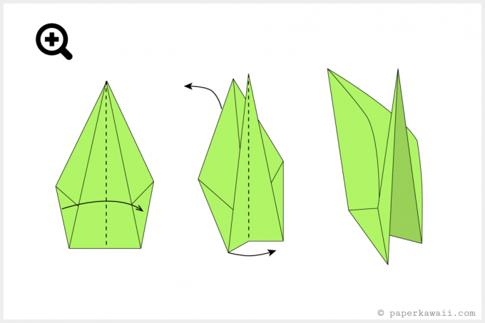 Origami tulbi ja varre voltimise skeem