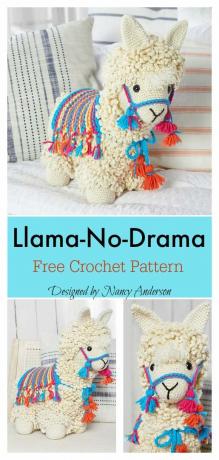 Lama no drama amigurumi zdarma háčkovaný vzor 