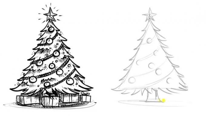 Comment dessiner un sapin de Noël réaliste