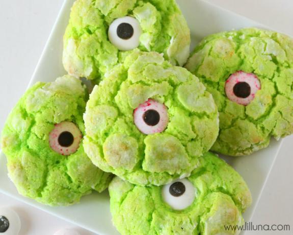 Ooey kleverige monster eye cookies