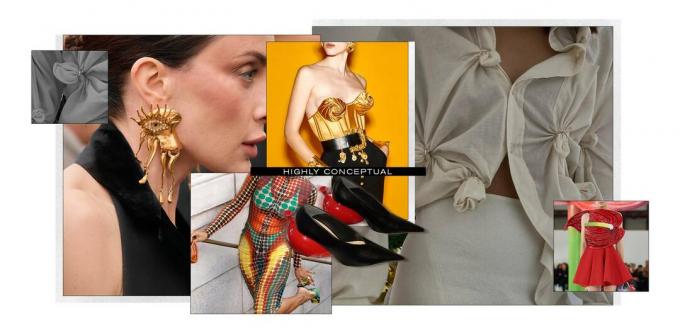 surrealistické módní trendy u Schiaparelli, Loewe a Jean Paul Gaultier