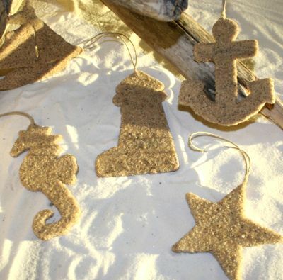 Ornamente nautice cu nisip și lipici