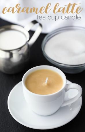 DIY Karamell Latte Teetassenkerzen