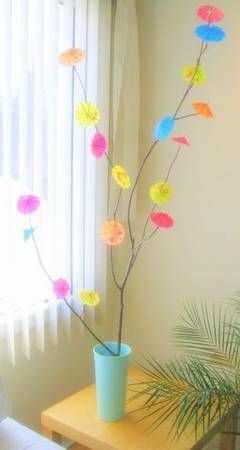Kokteiļu lietussargu dekoru koks
