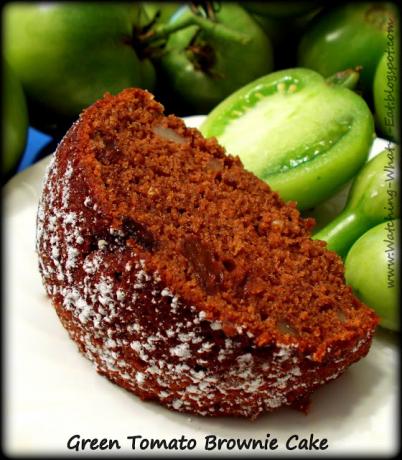 Grön tomat brownie tårta