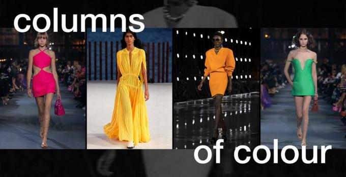 מגמות אופנה של אביב קיץ 2022: שמלות בצבעים עזים ב-Valentino, Proenza Schouler, Saint Laurent, Valentino