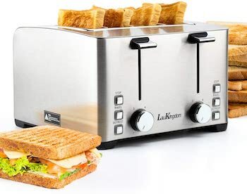 Laukingdom Toaster mit 4 Scheiben unabhängiger Steuerung