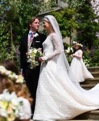 Lady Gabriella Windsor kāzu viesu tērpi