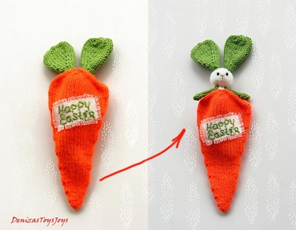 Lapin de Pâques dans un jouet de carotte