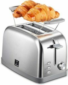 Yabano 2-Scheiben-Toaster mit oberem Warmhalterost