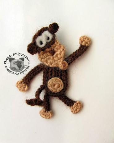 पूरे बंदर Crochet पिपली मुक्त पैटर्न