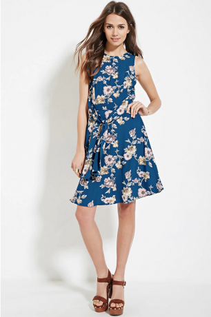 Robe bleue à fleurs pour toujours 21